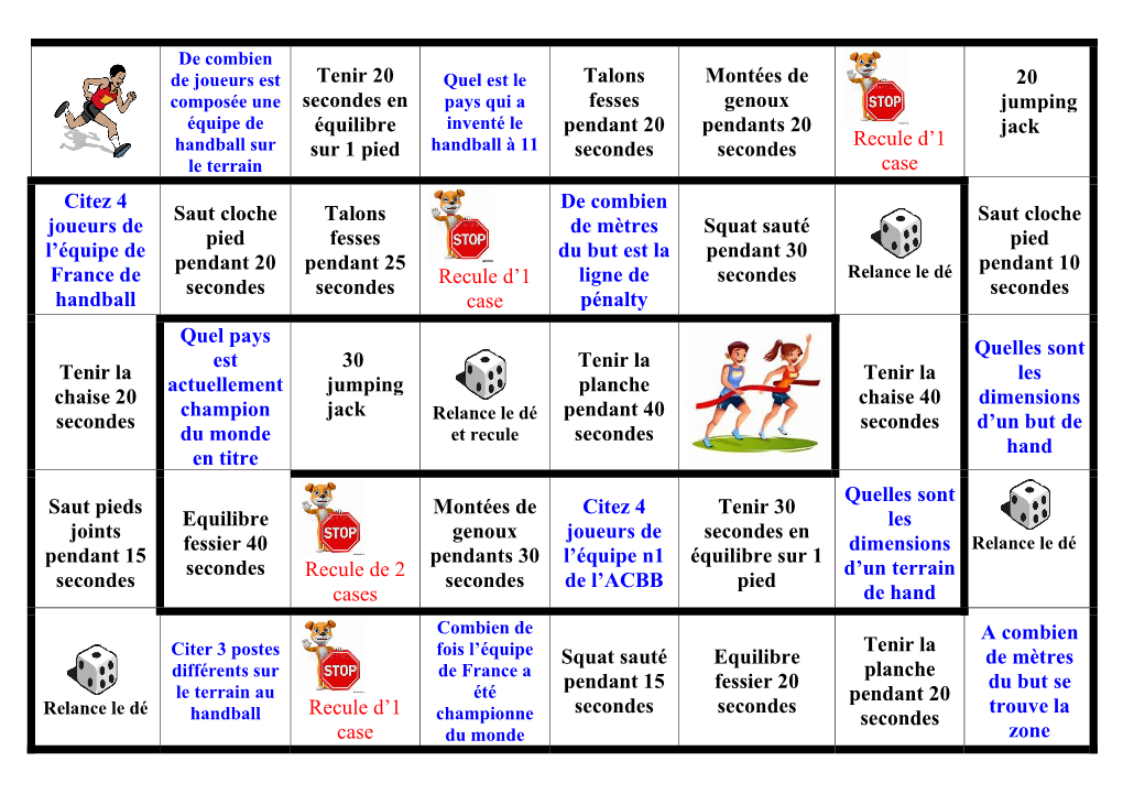 Jeu De L'oie ACBB Handball Par Maxime