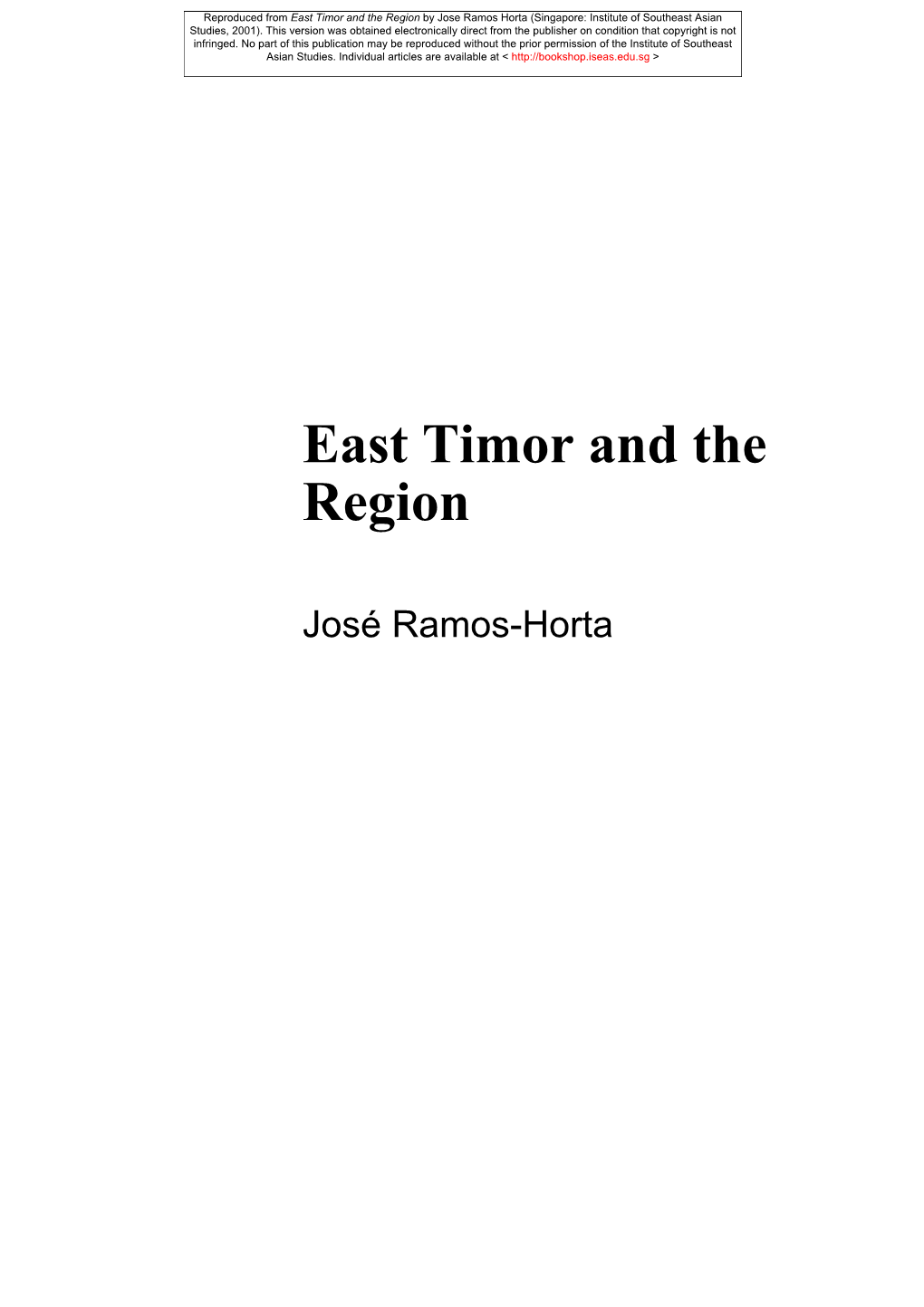 East Timor and the Region