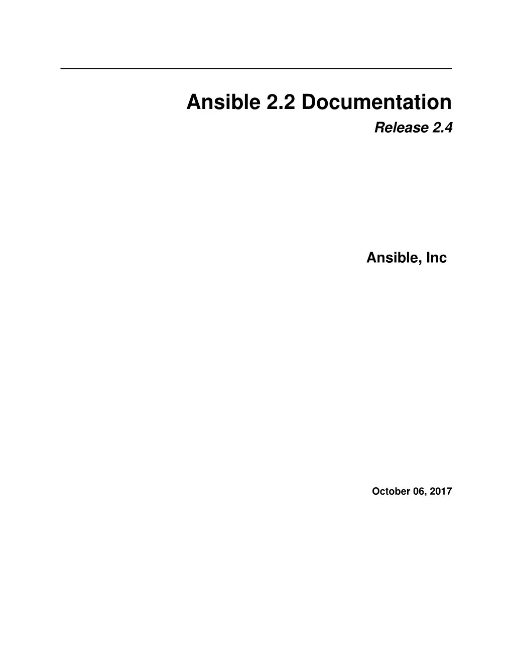 Ansible 2.2 Documentation Release 2.4