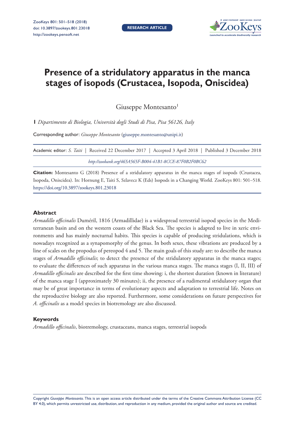 Crustacea, Isopoda, Oniscidea)