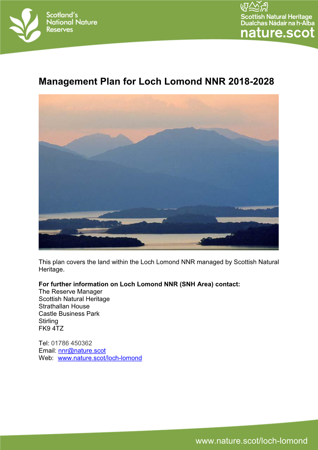 Loch Lomond NNR Management Plan