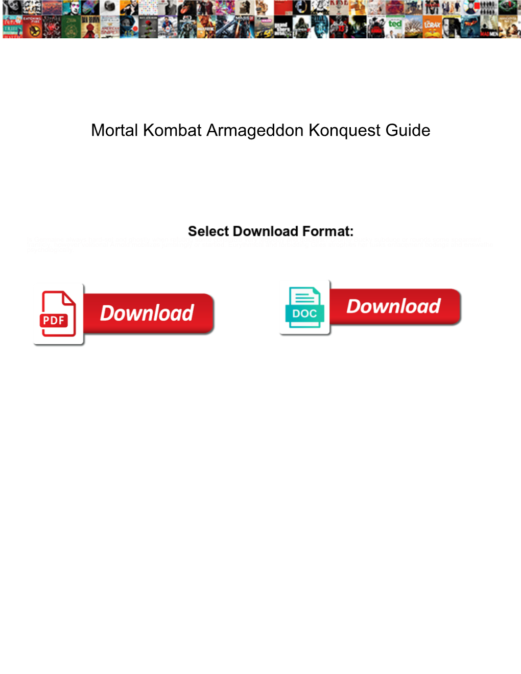 Mortal Kombat Armageddon Konquest Guide