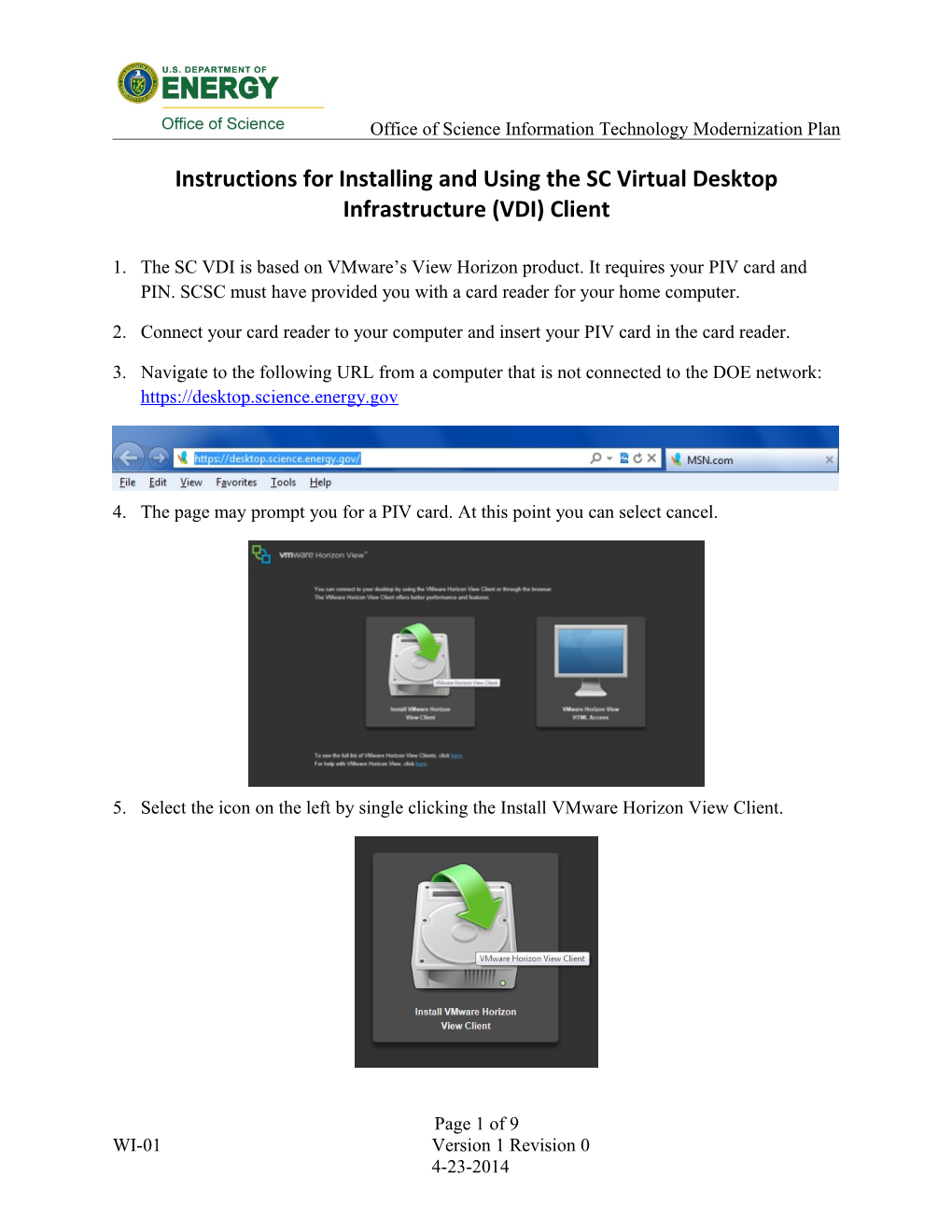 WI-1 Installing VDI Client