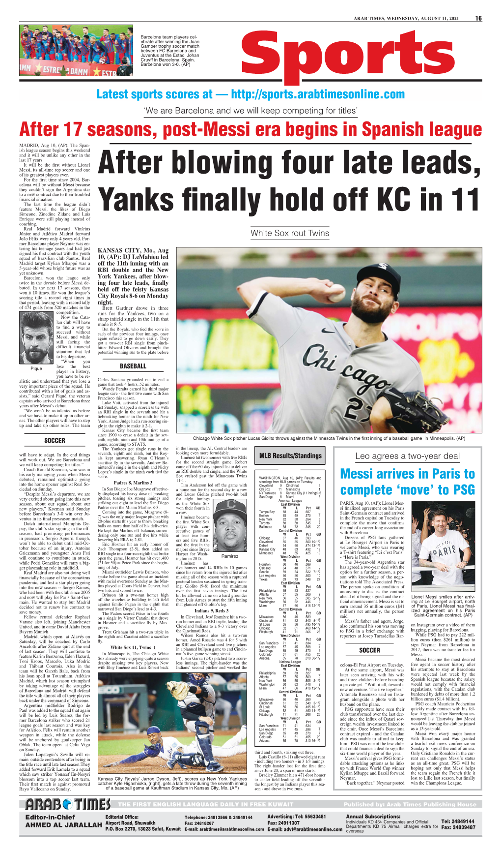 After Blowing Four Late Leads, Yanks Finally Hold Off KC in 11