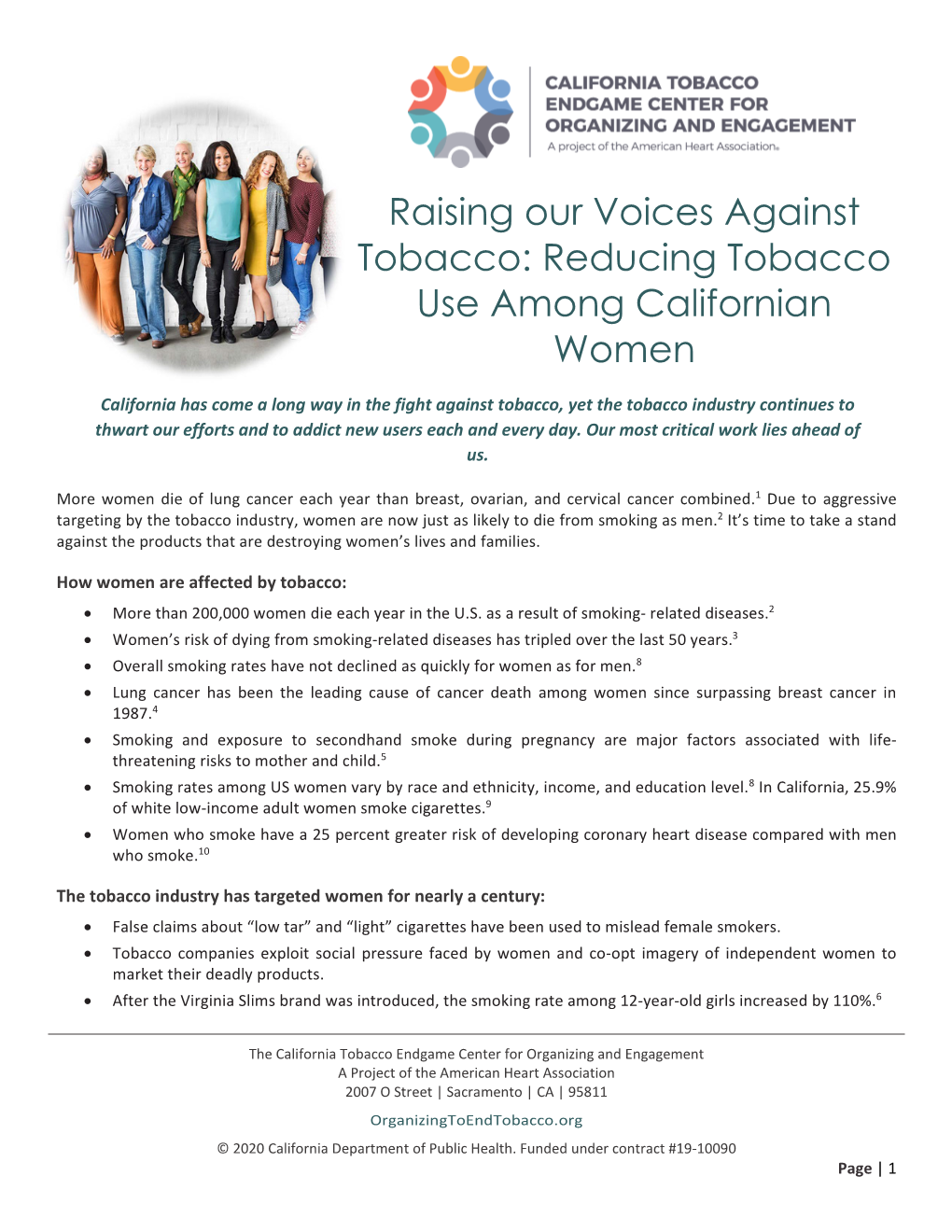 Raising Our Voices Against Tobacco: Reducing Tobacco Use Among Californian Women