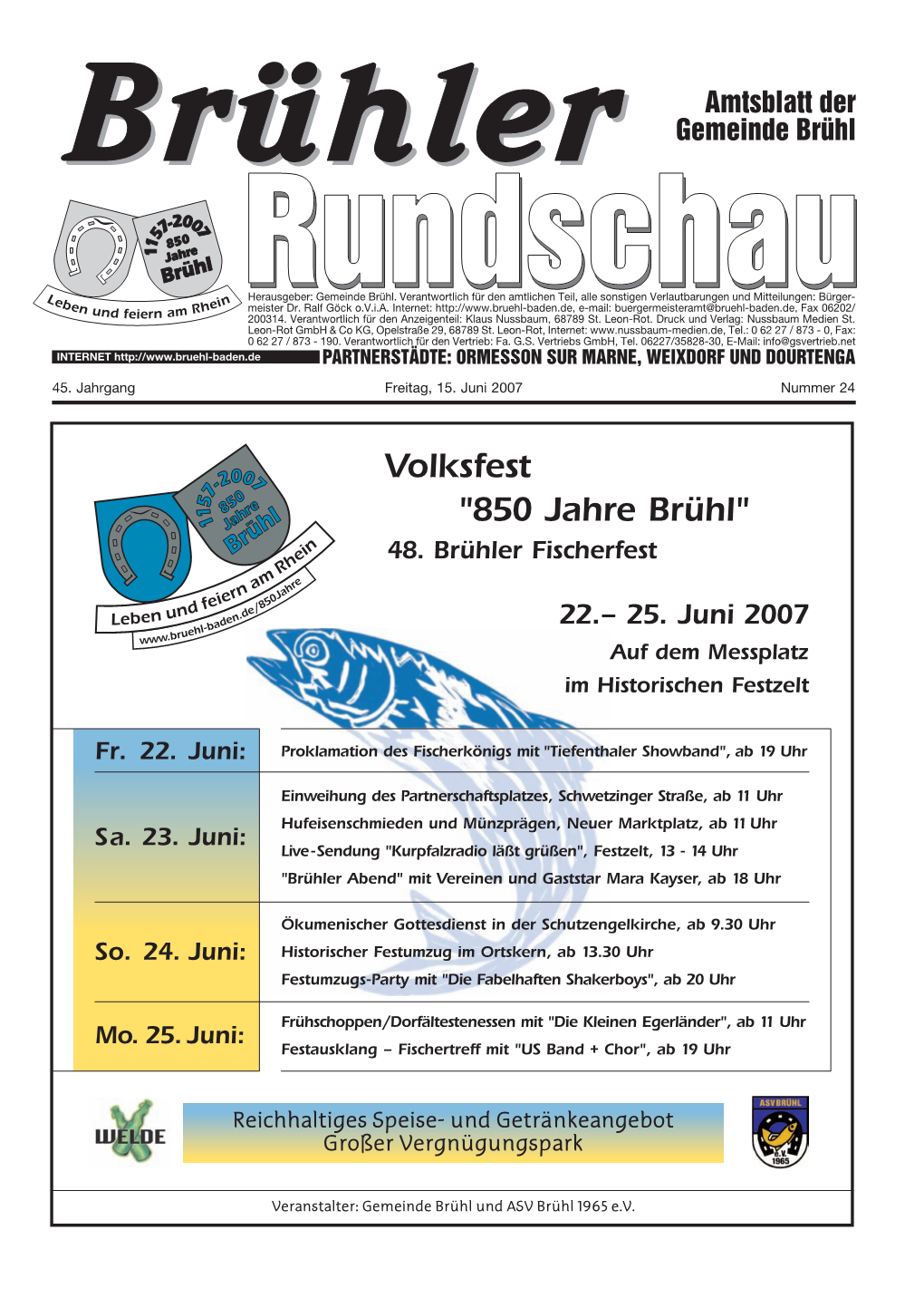 Brühler Amtsblatt Der Gemeinde Brühl