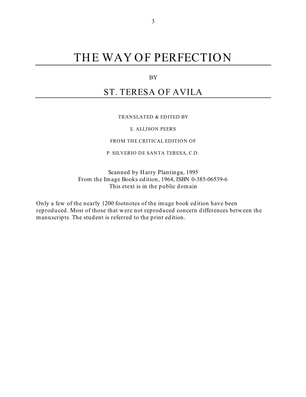 The Way of Perfection