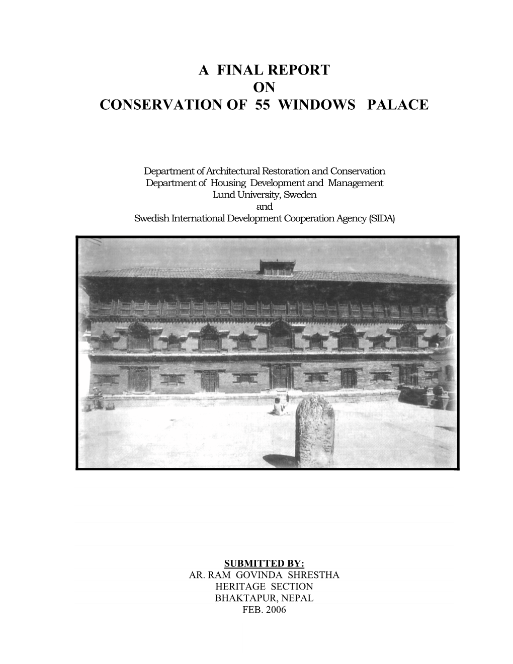 A Final Report on Conservation of 55 Windows Palace