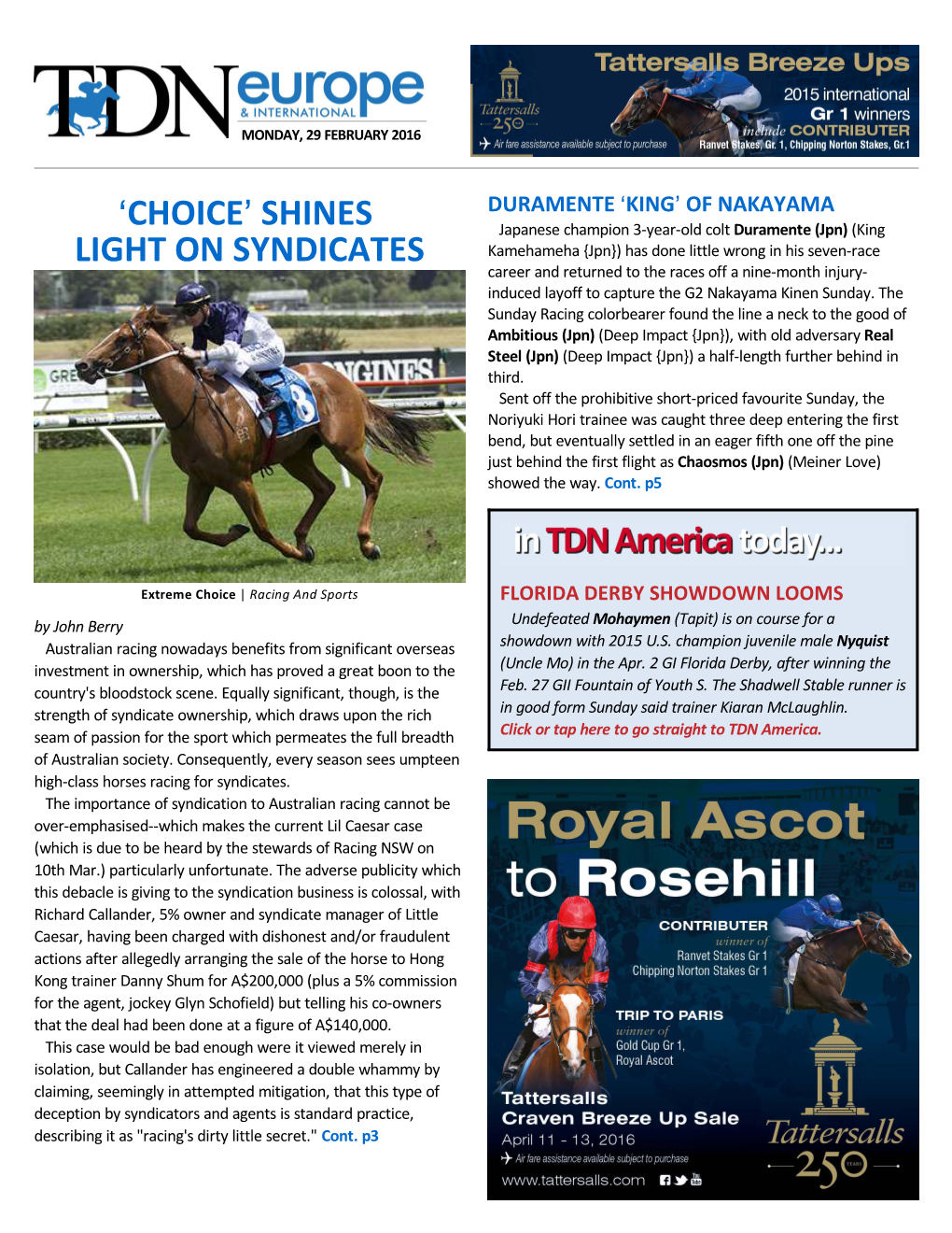 Choice= Shines Light on Syndicates Cont