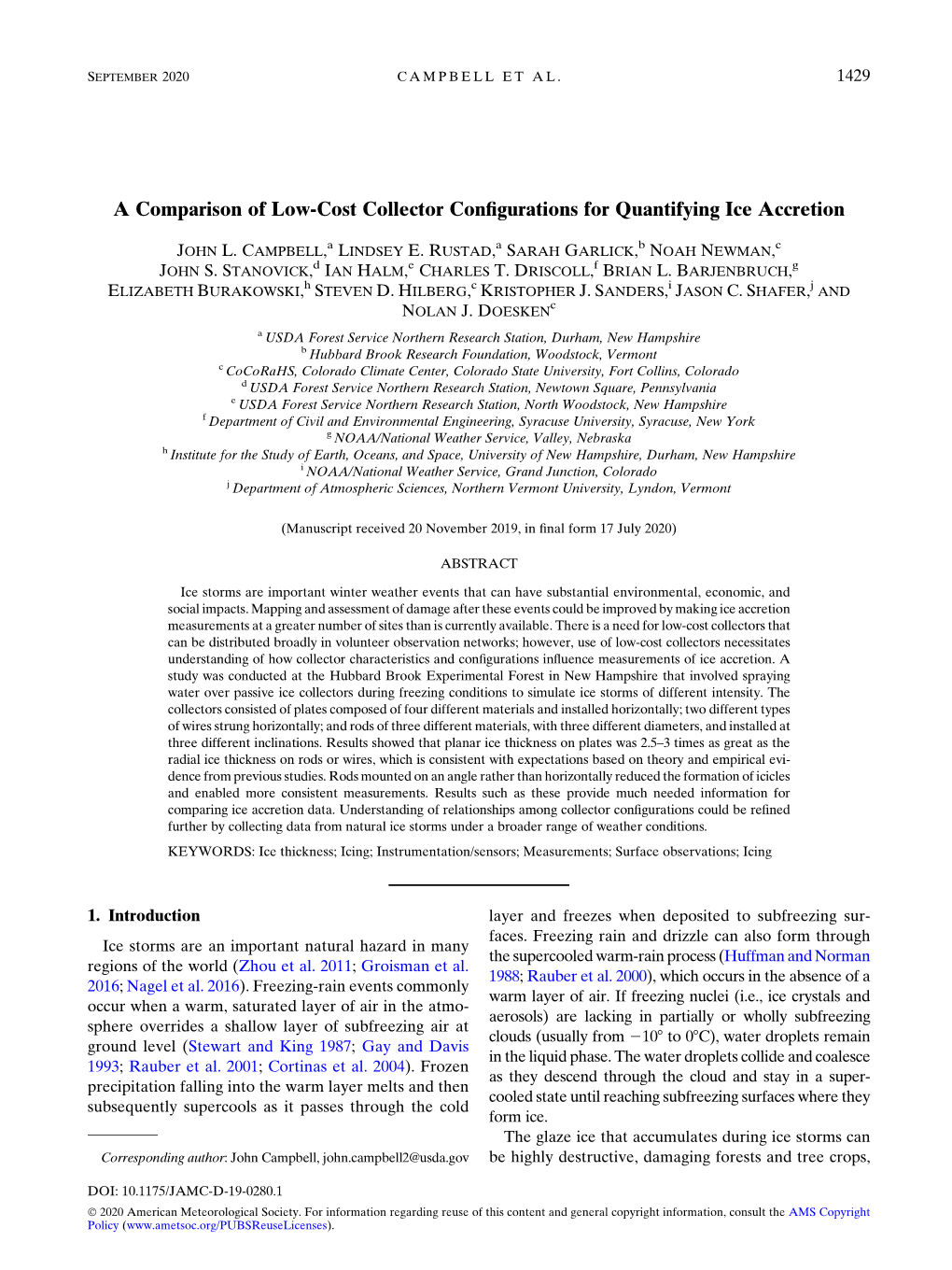 A Comparison of Low-Cost Collector Configurations for Quantifying Ice