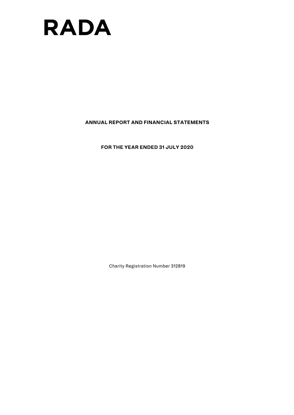 Annual Report and Financial Statements for the Year