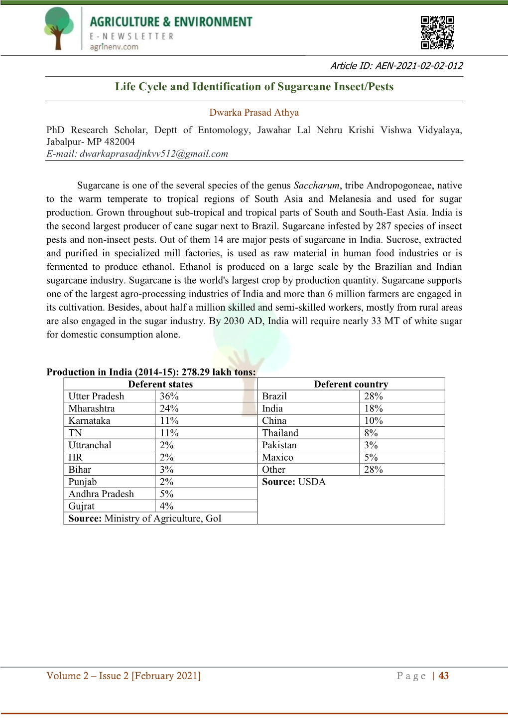 Life Cycle and Identification of Sugarcane Insect/Pests