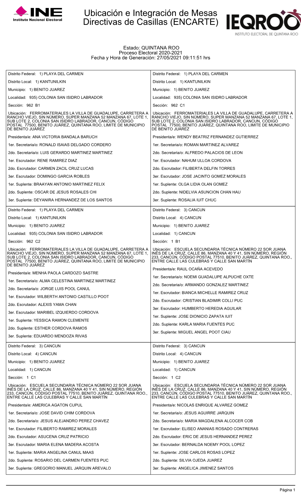 Ubicación E Integración De Mesas Directivas De Casillas (ENCARTE)