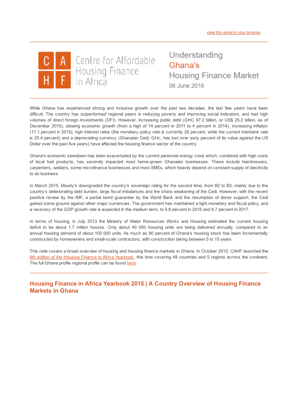 A Country Overview of Housing Finance Markets in Ghana