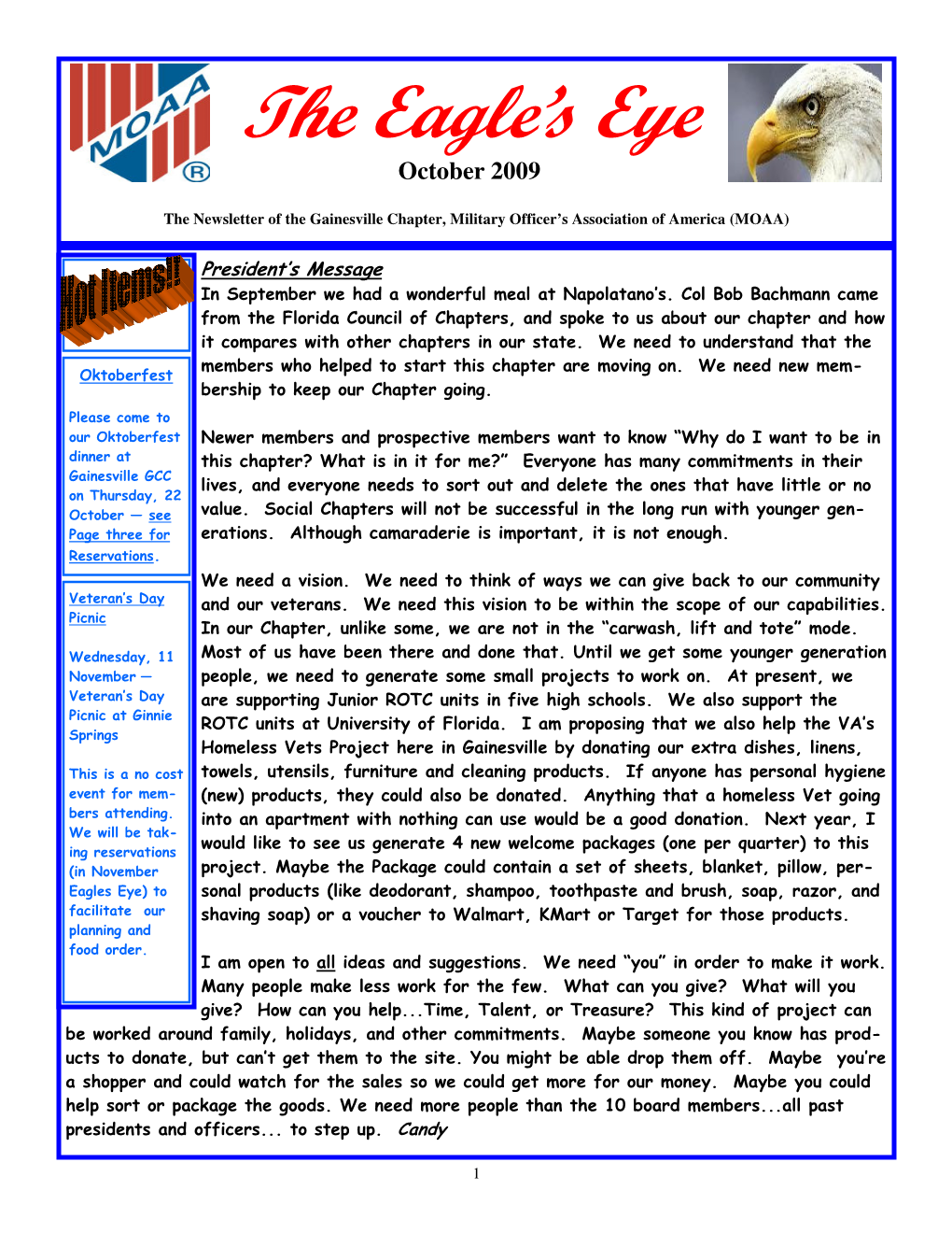 Newsletter Oct 09