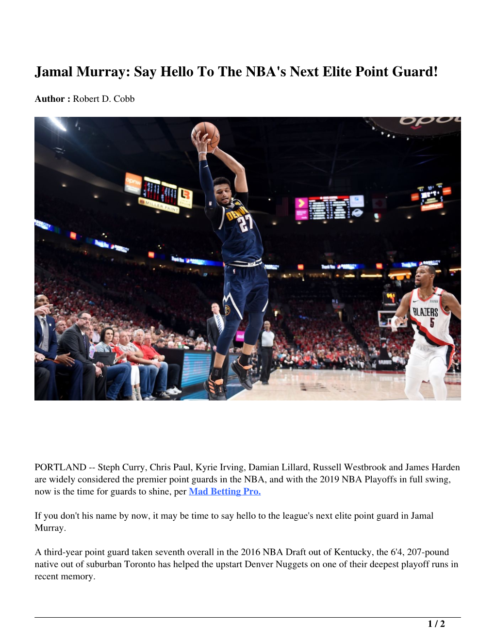 Jamal Murray: Say Hello to the NBA's Next Elite Point Guard!