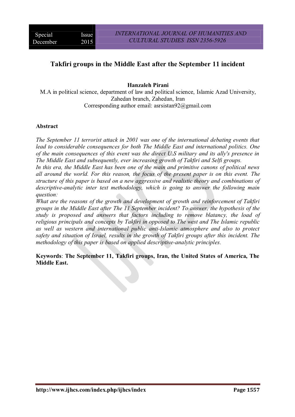 Takfiri Groups in the Middle East After the September 11 Incident