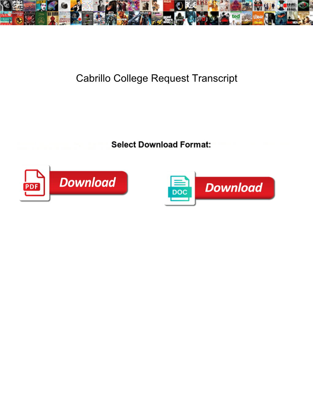 Cabrillo College Request Transcript