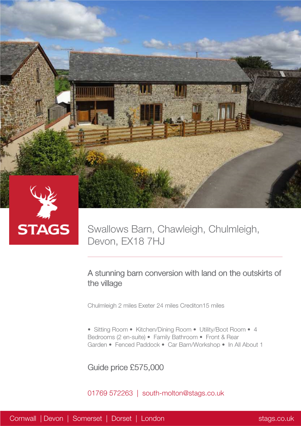 Swallows Barn, Chawleigh, Chulmleigh, Devon, EX18 7HJ