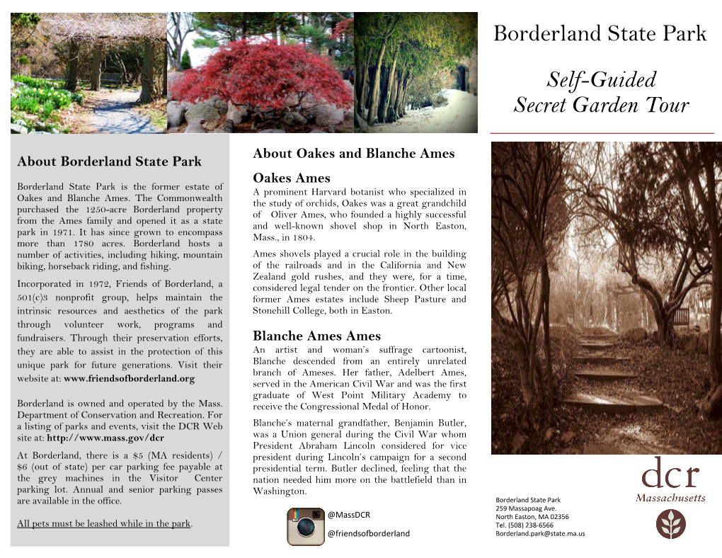 Borderland State Park Self-Guided Secret Garden Tour