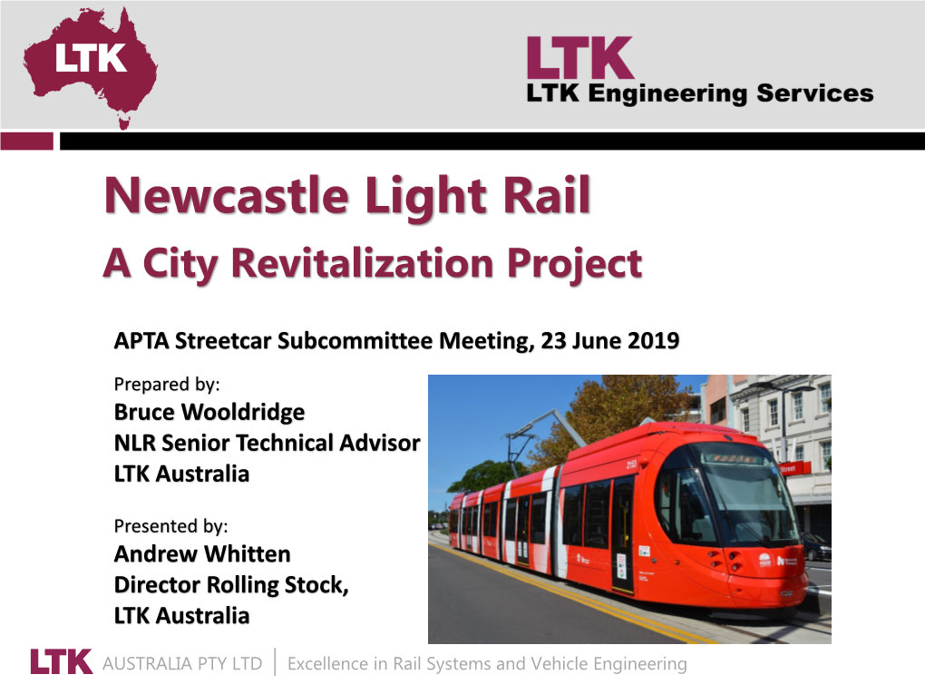 Newcastle Light Rail a City Revitalization Project