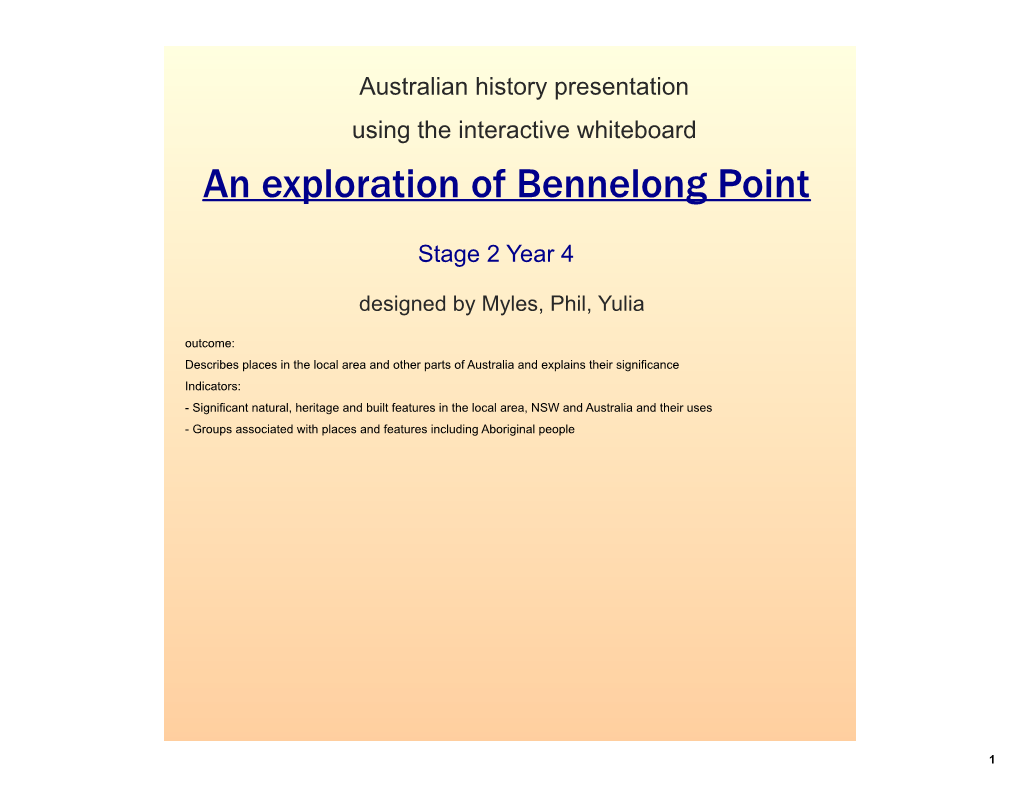 An Exploration of Bennelong Point