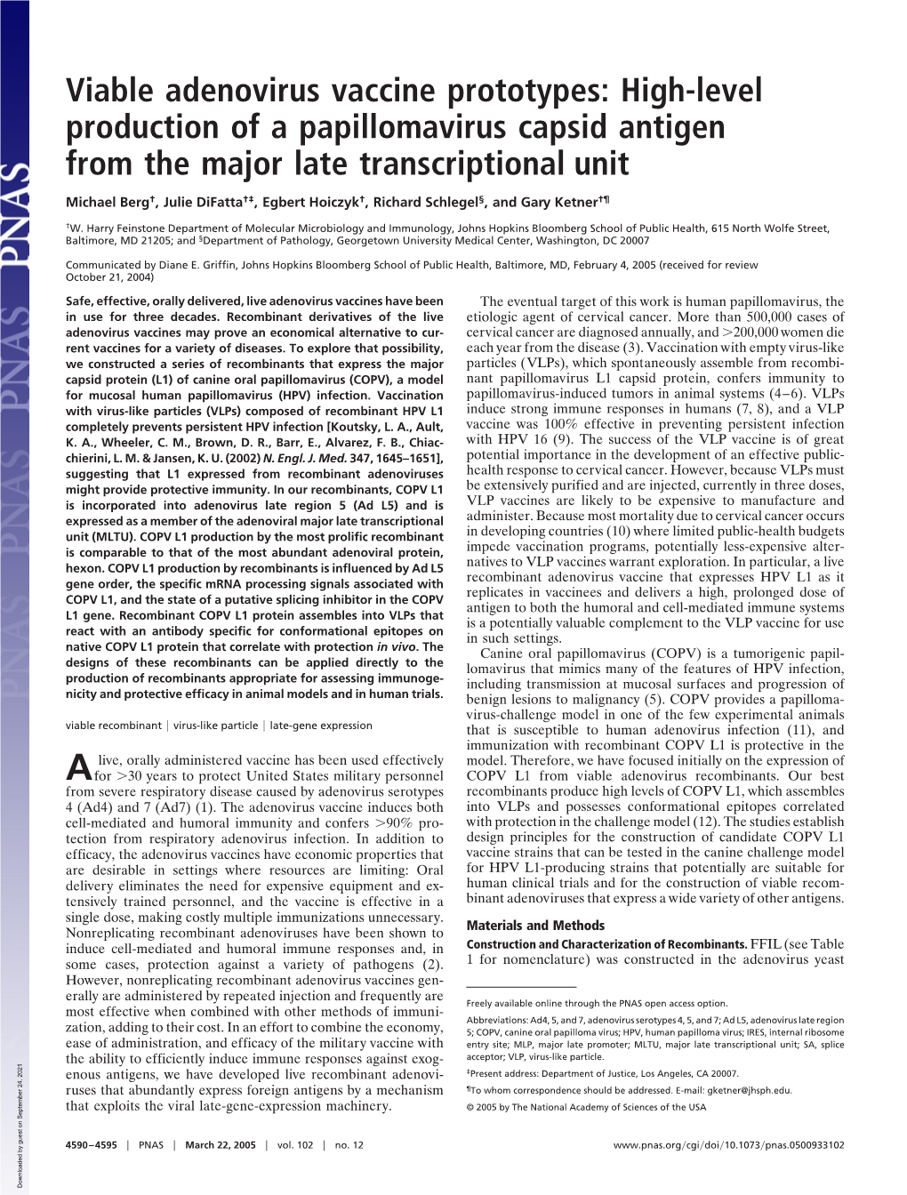 Viable Adenovirus Vaccine Prototypes: High-Level Production of a Papillomavirus Capsid Antigen from the Major Late Transcriptional Unit