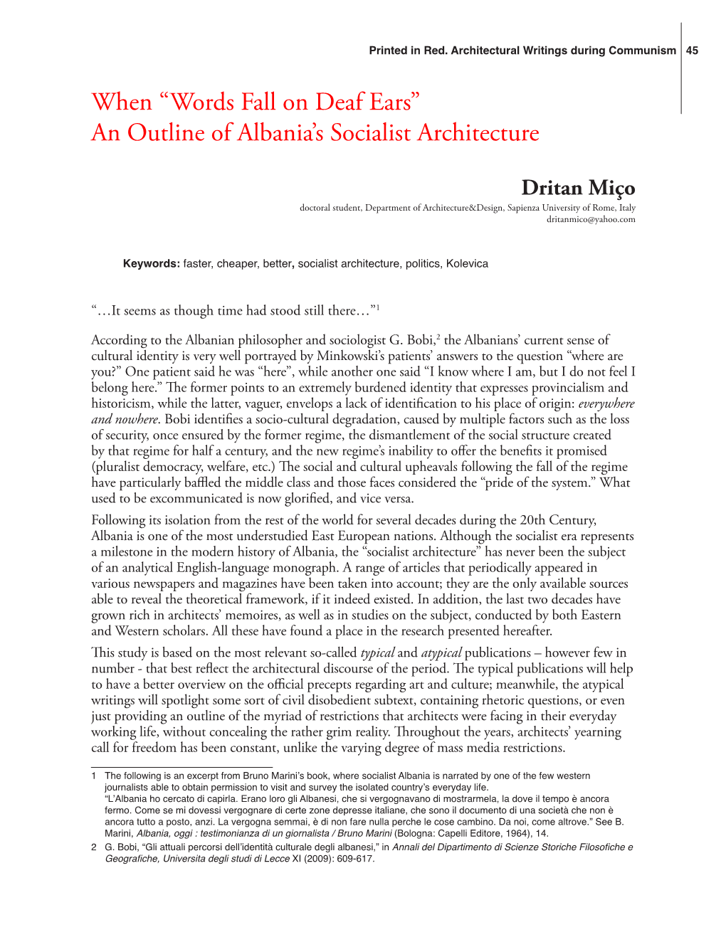 An Outline of Albania's Socialist Architecture