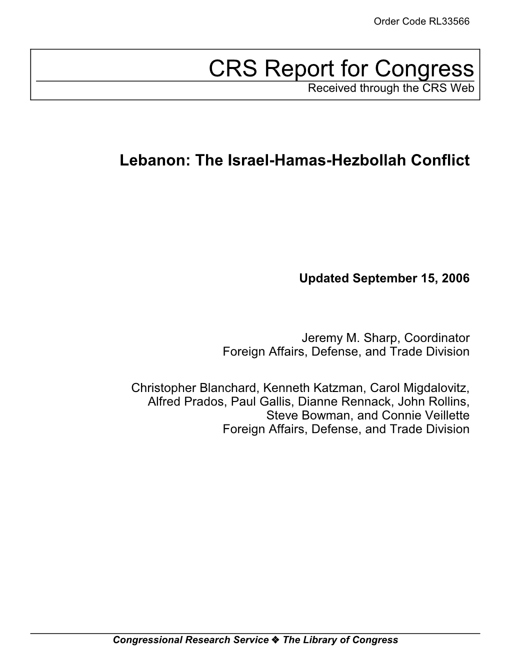 Lebanon: the Israel-Hamas-Hezbollah Conflict