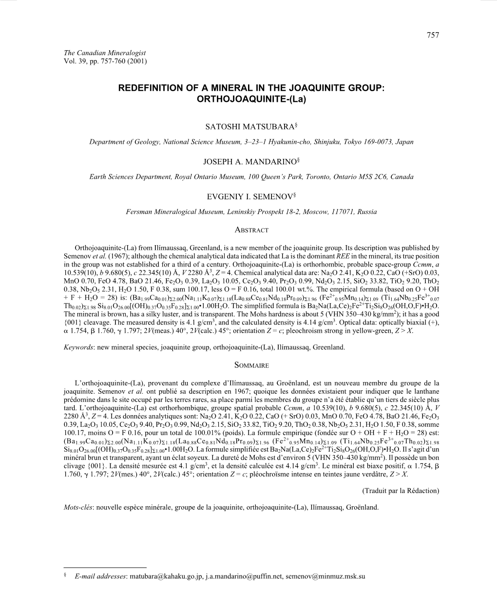 JOAQUINITE GROUP: ORTHOJOAQUINITE-(La)