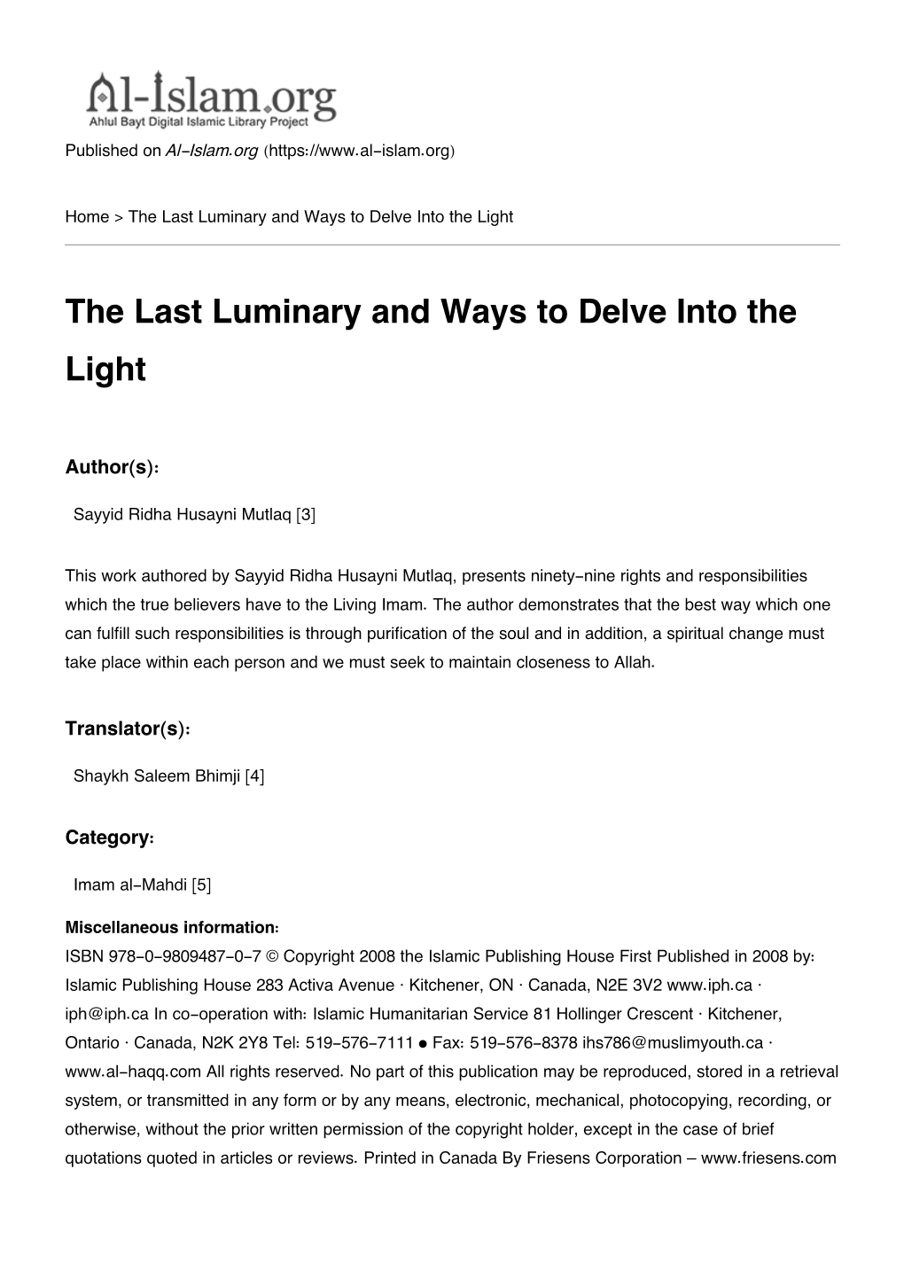 The Last Luminary and Ways to Delve Into the Light