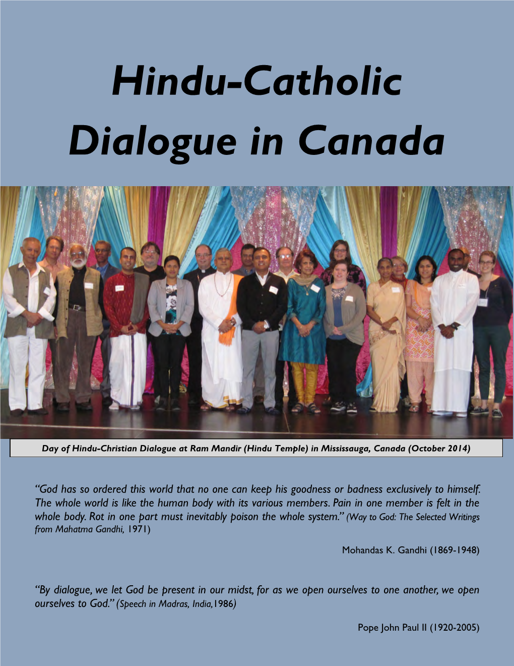 Hindu-Catholic Dialogue in Canada