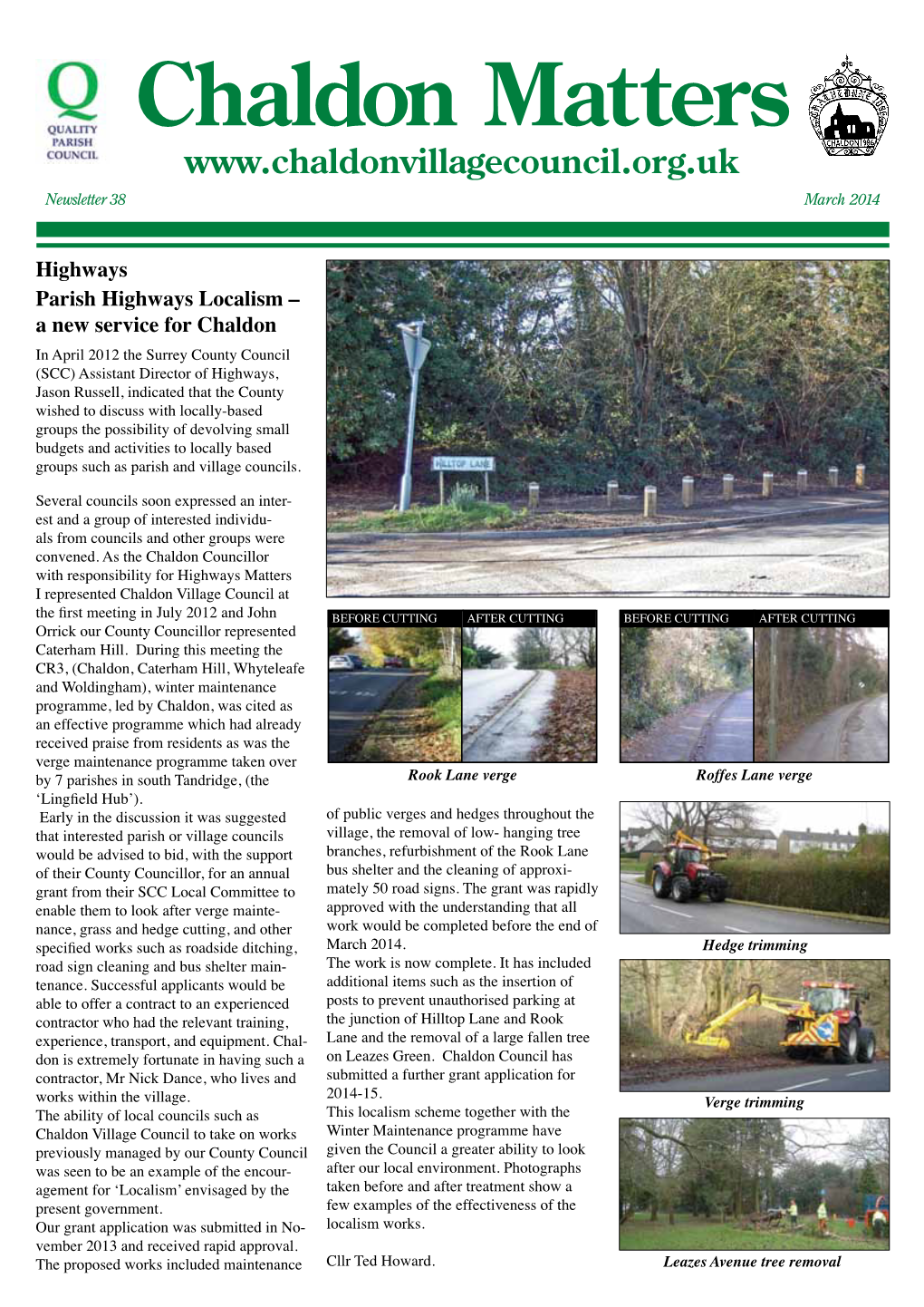 Chaldon Matters Newsletter 38 March 2014