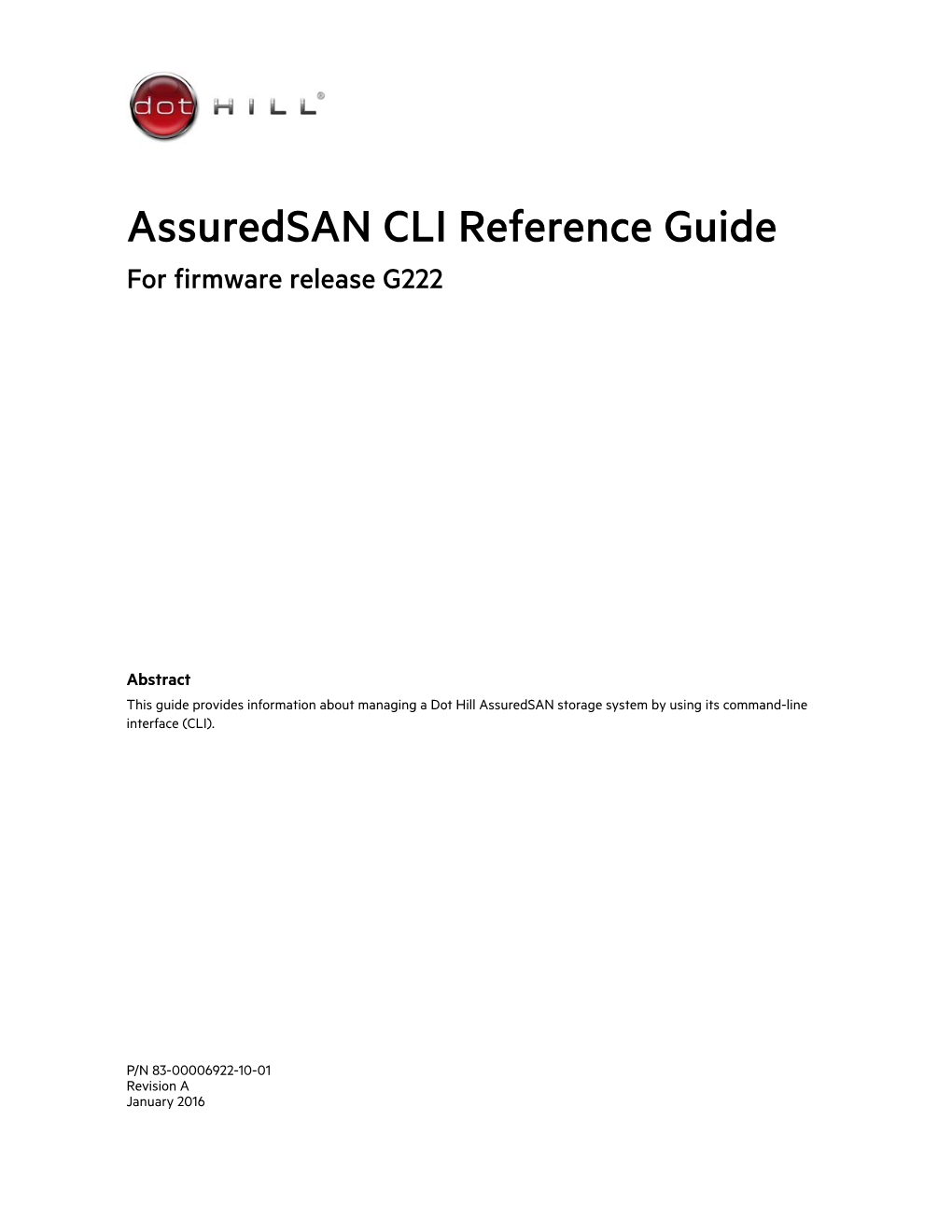 Assuredsan CLI Reference Guide for Firmware Release G222