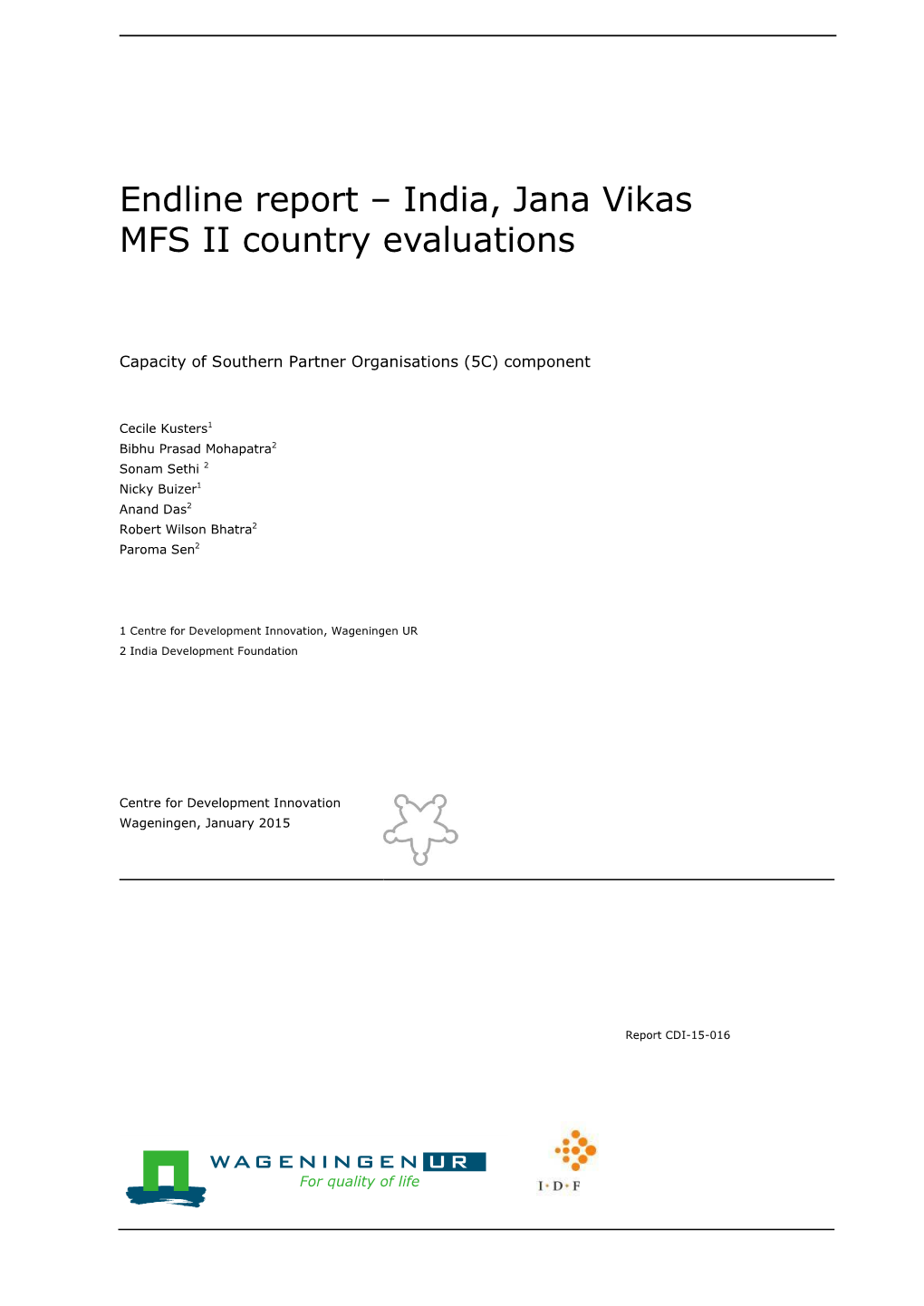 India, Jana Vikas MFS II Country Evaluations