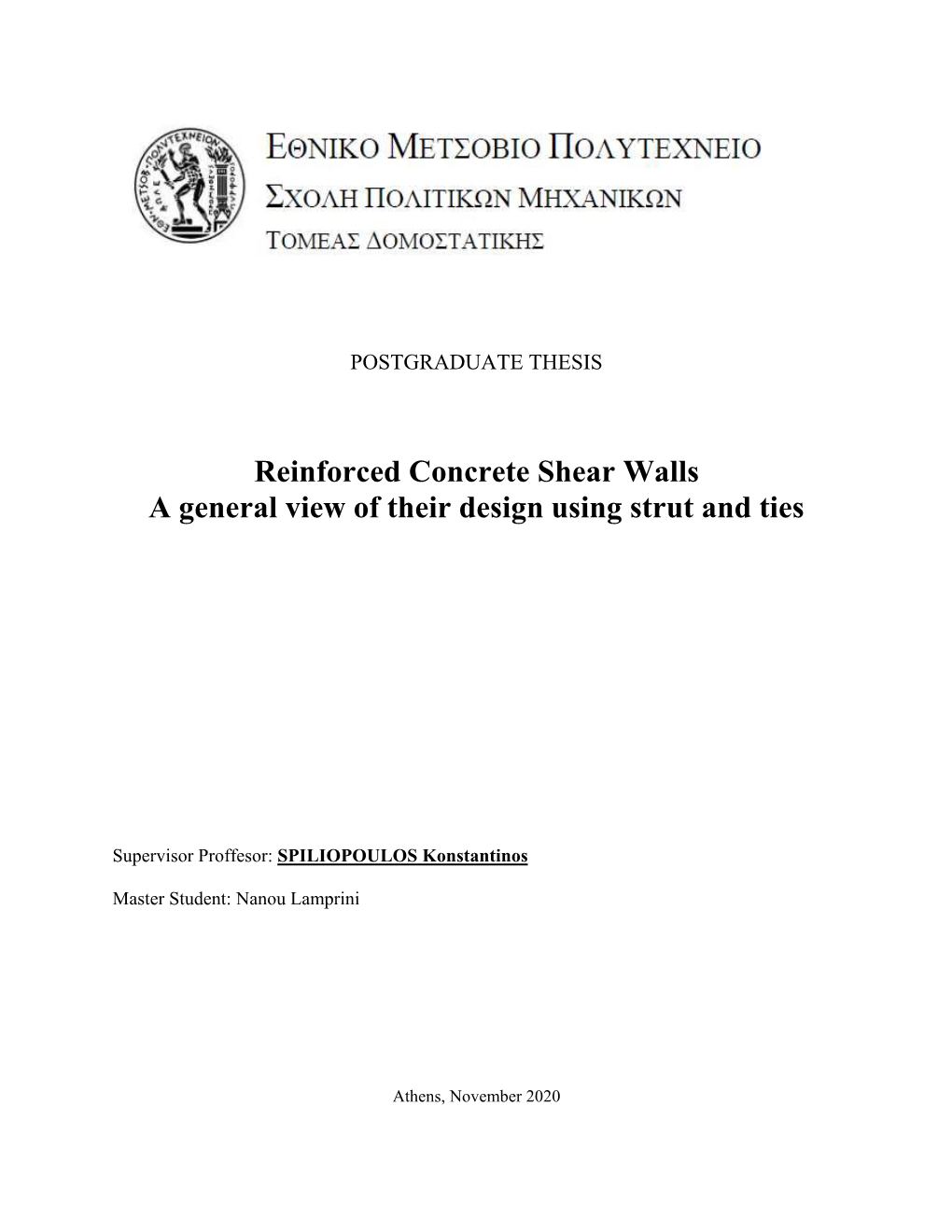 Reinforced Concrete Shear Walls a General View of Their Design Using Strut and Ties