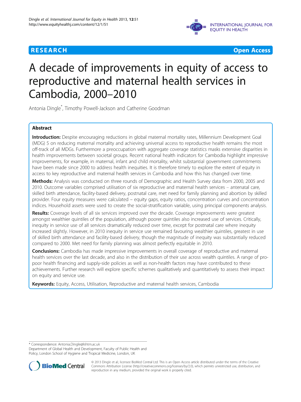 A Decade of Improvements in Equity of Access to Reproductive And