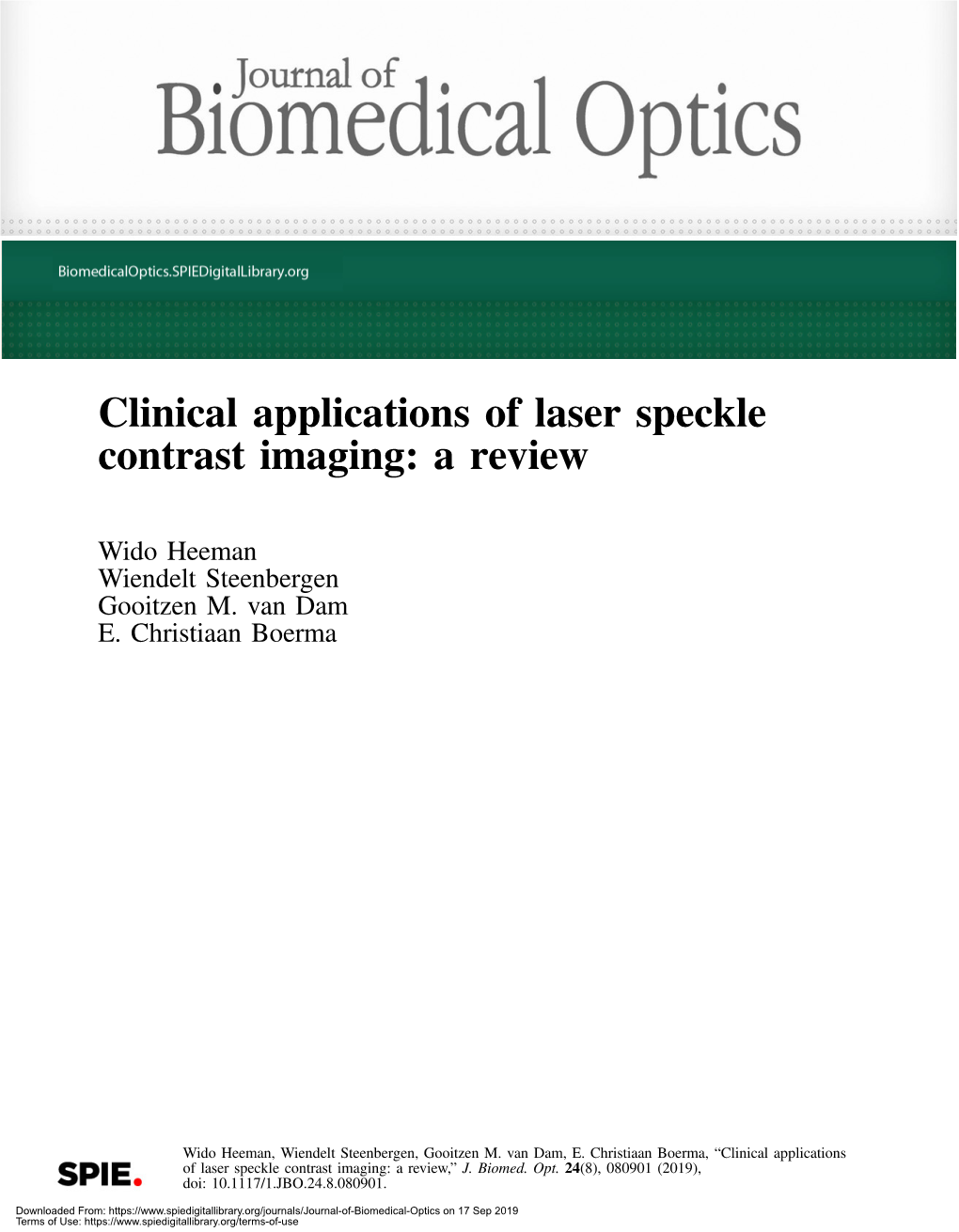 Clinical Applications of Laser Speckle Contrast Imaging: a Review