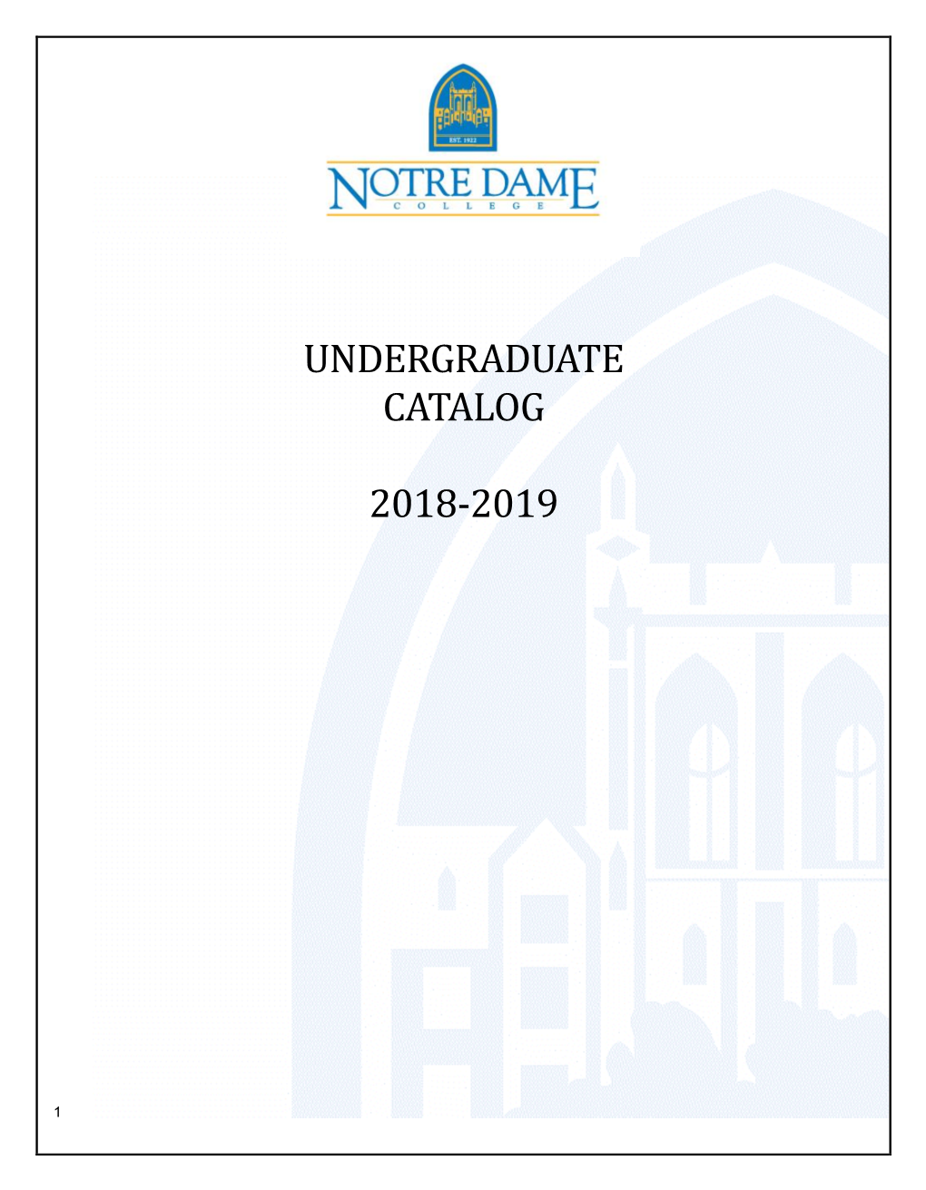 Undergraduate Catalog 2018-2019