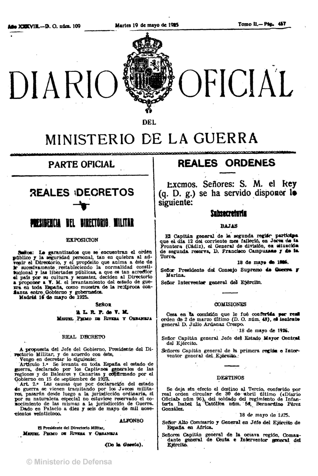 Diario Oficial Del Ministerio De La Guerra