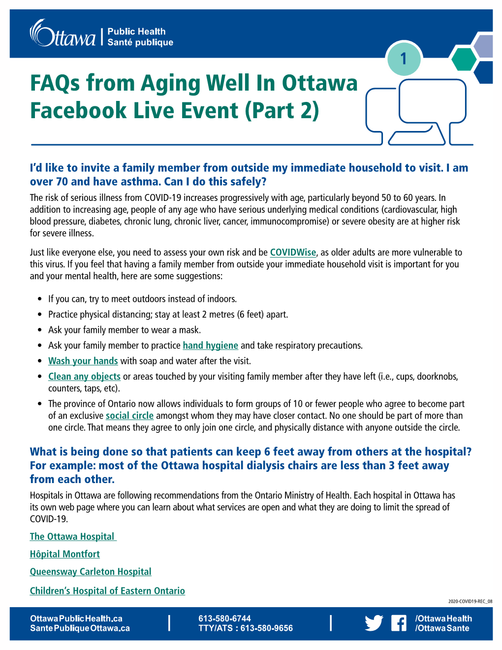 Faqs from Aging Well in Ottawa Facebook Live Event (Part 2)