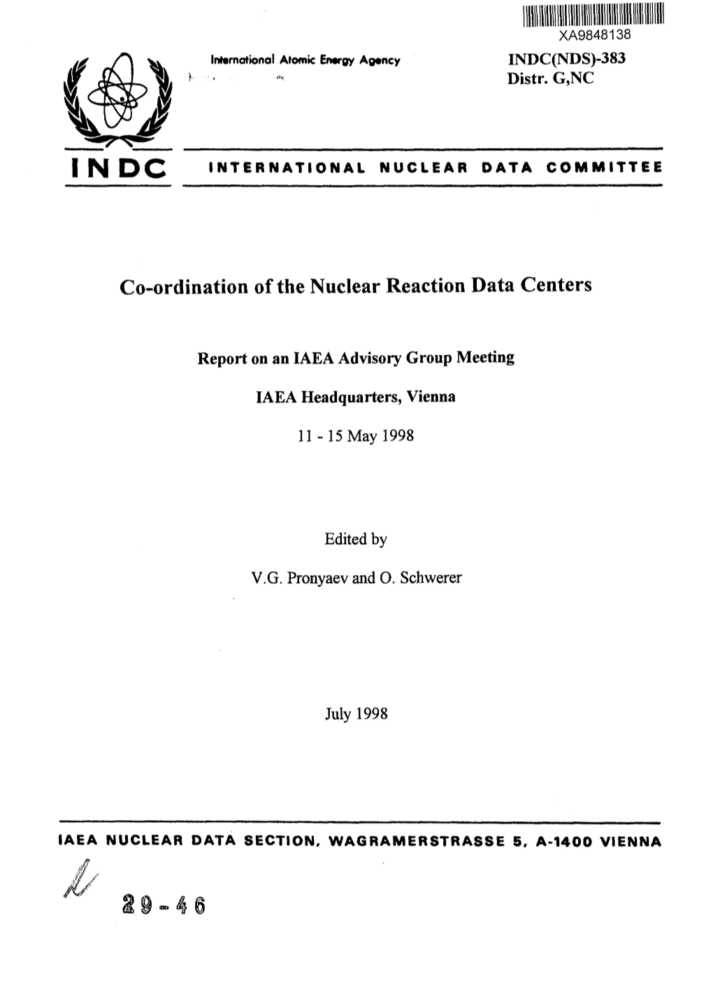 Co-Ordination of the Nuclear Reaction Data Centers