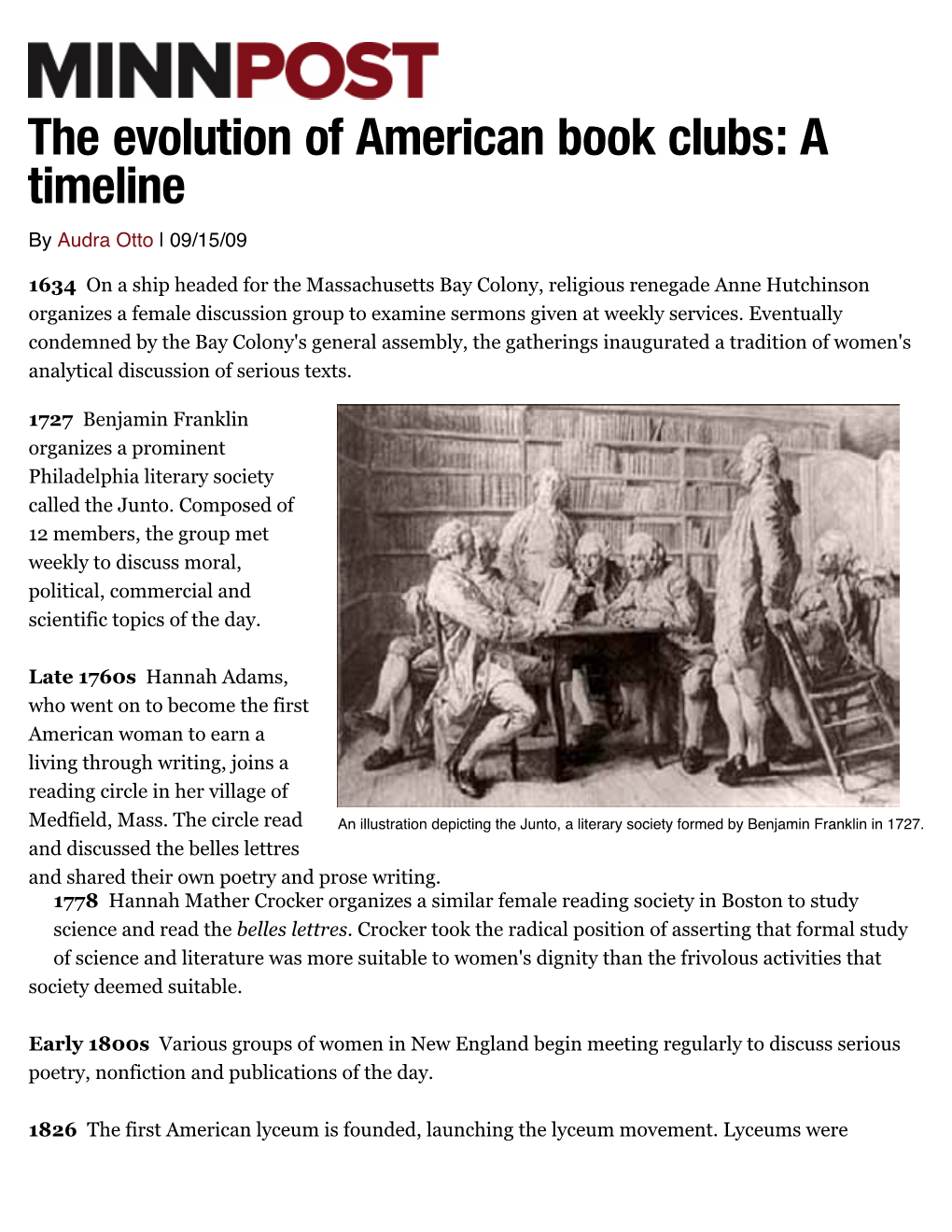 The Evolution of American Book Clubs: a Timeline | Minnpost