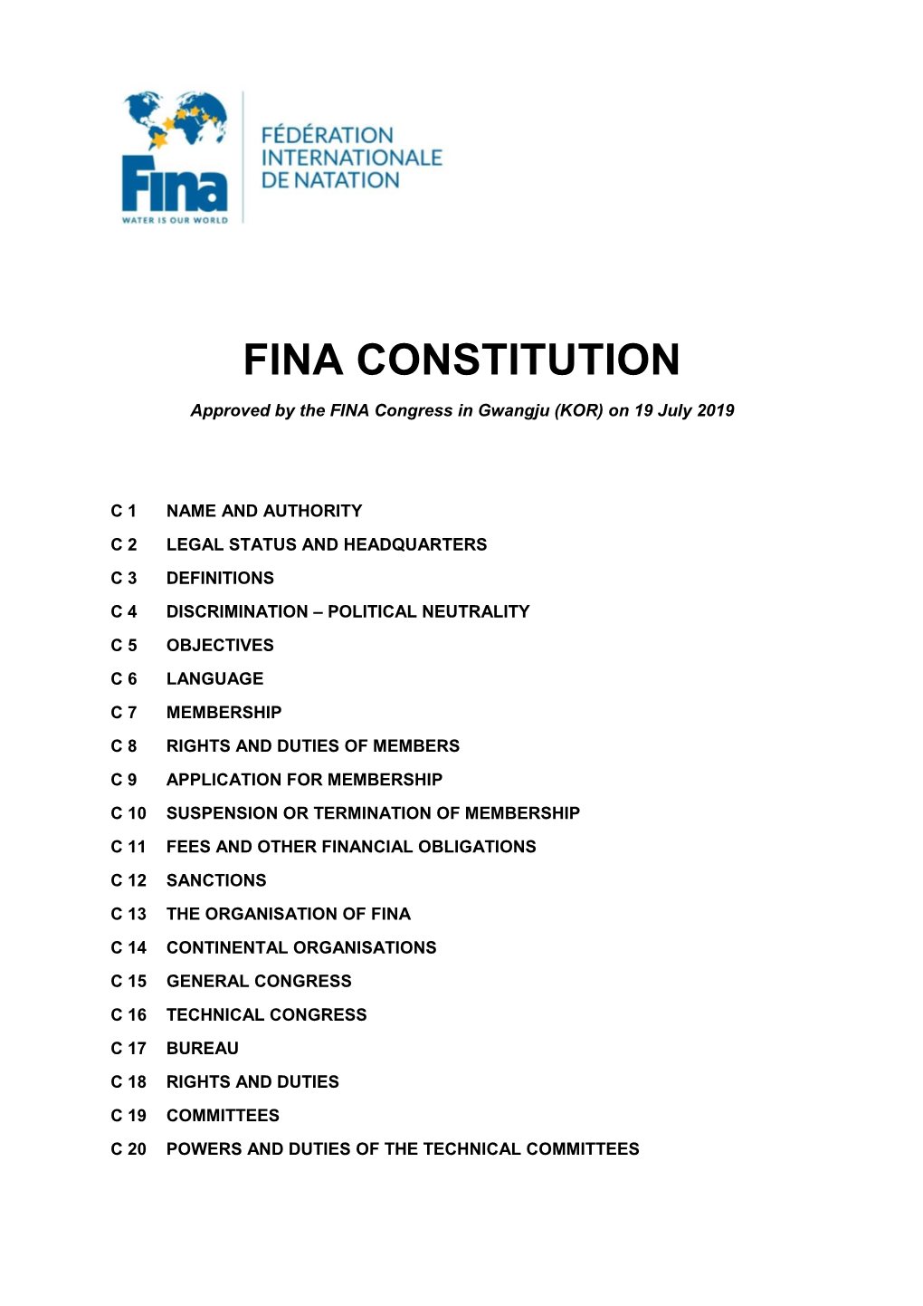 Fina Constitution