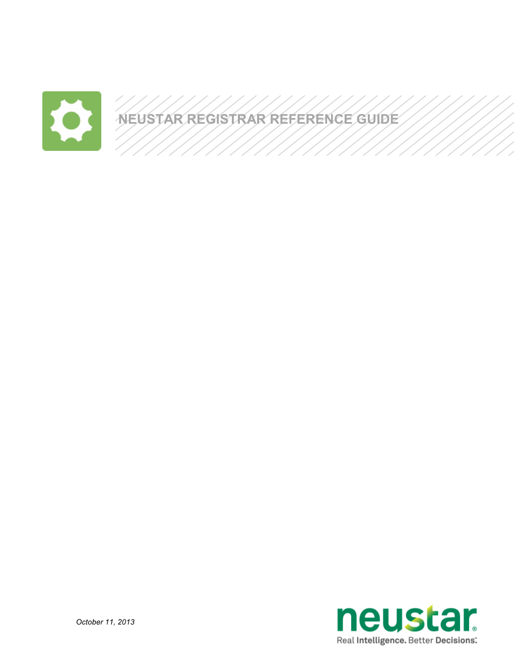 Neustar Registrar Reference Guide