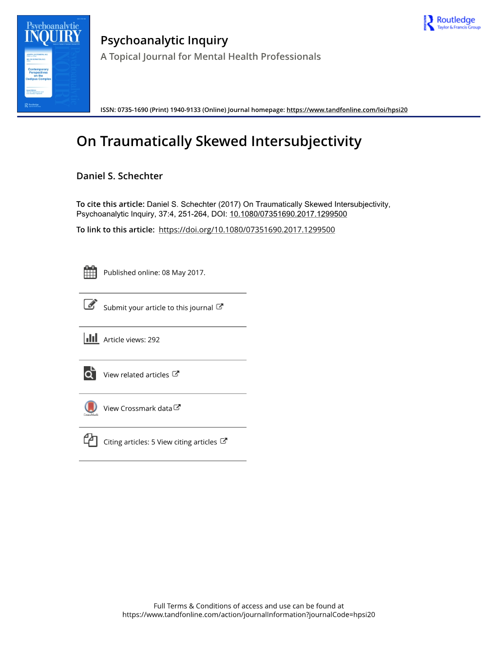 On Traumatically Skewed Intersubjectivity