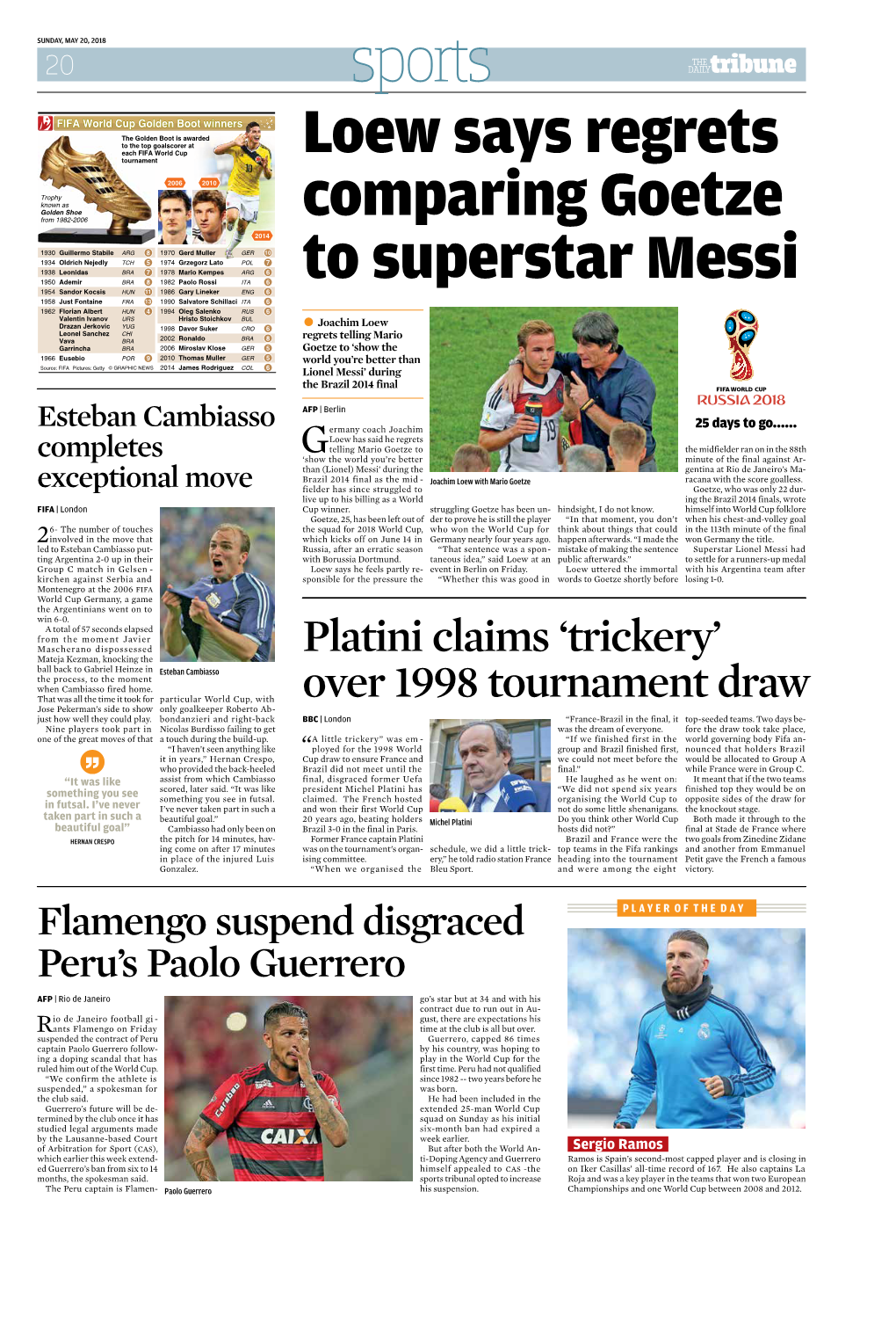 Loew Says Regrets Comparing Goetze to Superstar Messi