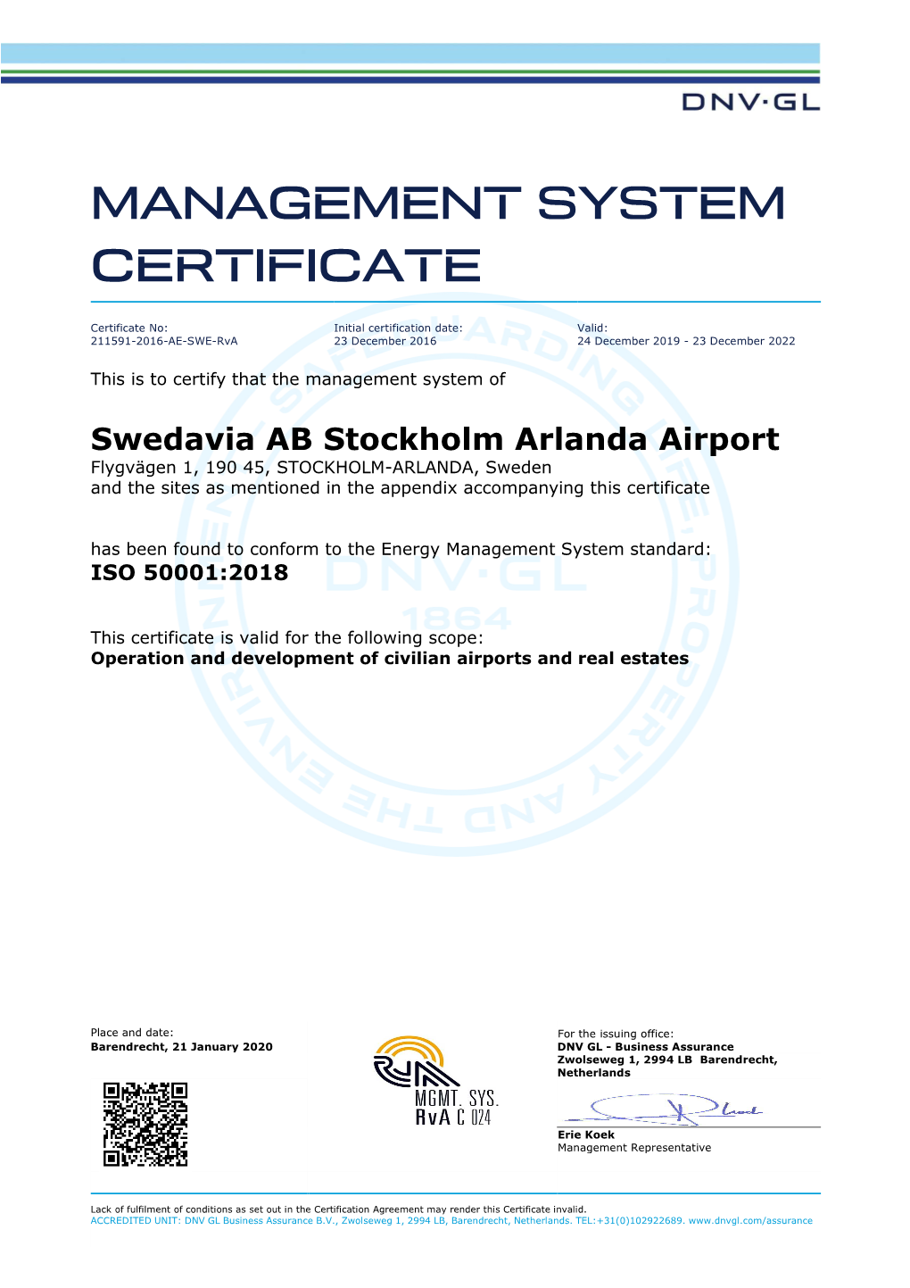 Management System Certificate