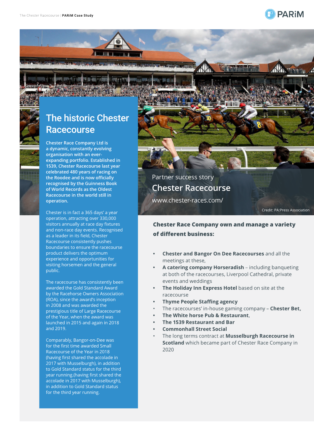 Chester Racecourse | Parim Case Study