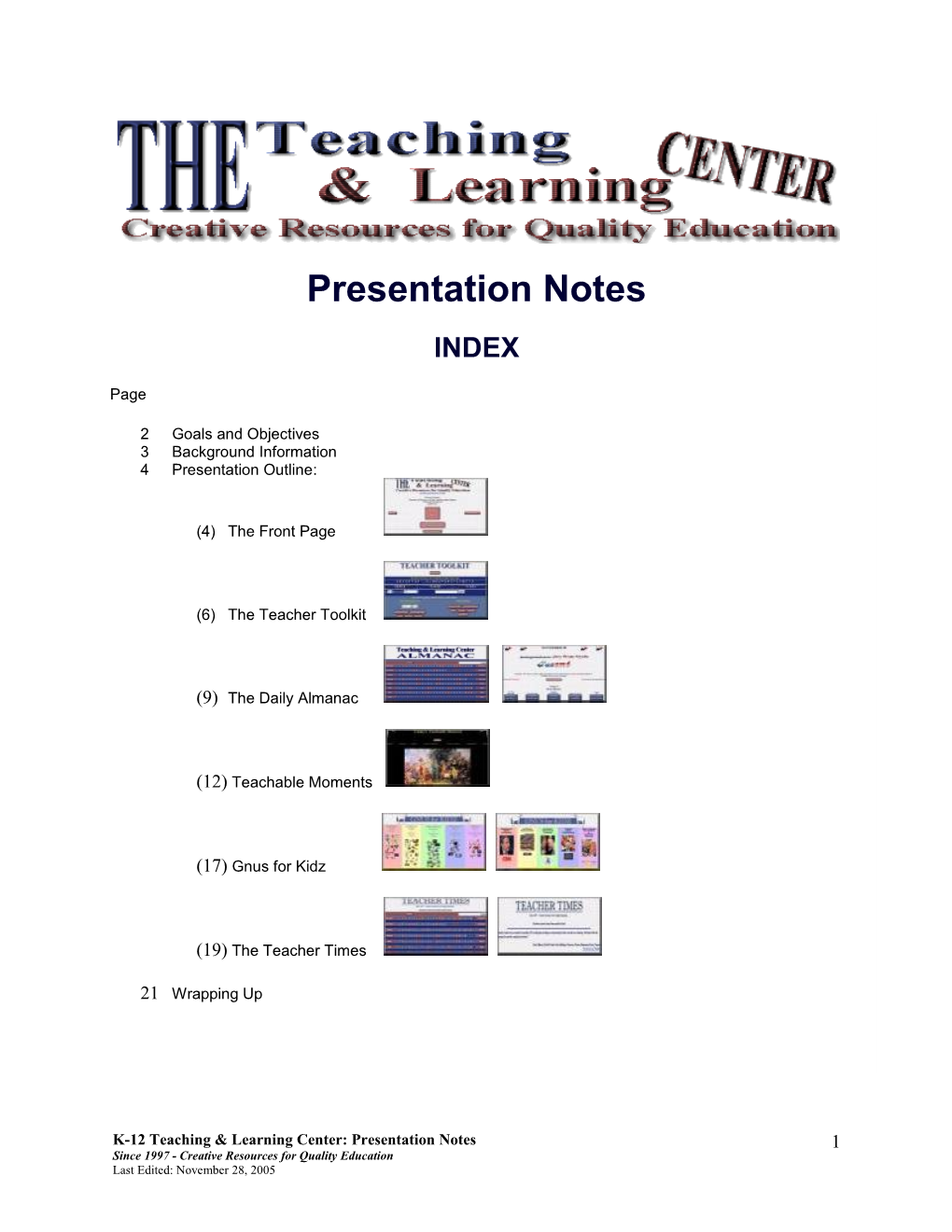 Presentation Notes